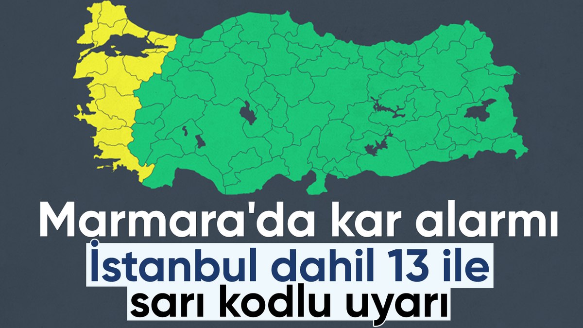 Meteorolojiden kar alarmı: İstanbul dahil 13 ile sarı kod